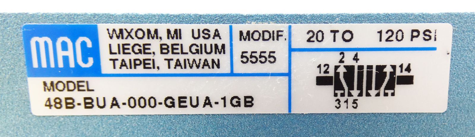 MAC 48B-BUA-000-GEUA-1GB 24VDC Solenoid Valve + Schunk 9948552 -unused-
