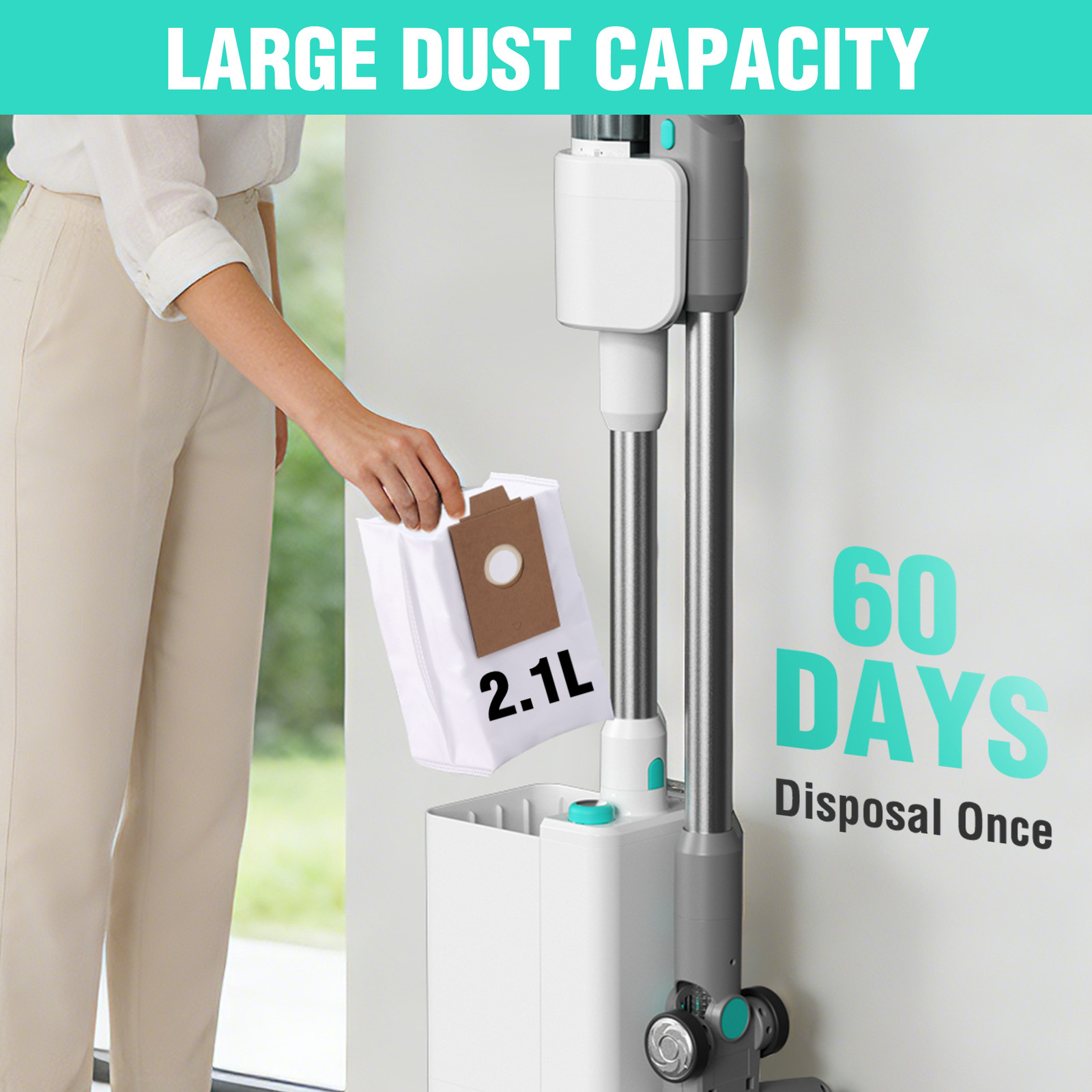 HAUSHOF Cordless Vacuum Cleaner with Auto Empty Station HEPA Filter 250W Motor