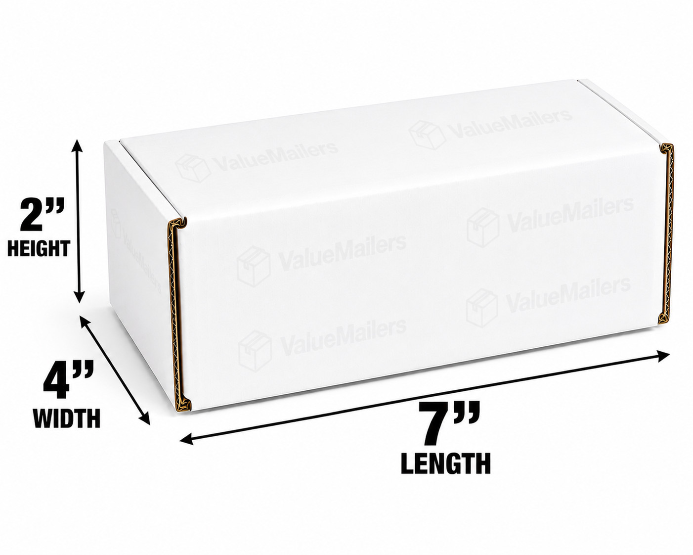 100 – 7 x 4 x 2 White Corrugated Shipping Mailer Packing Box Boxes