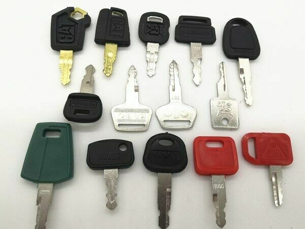 14 Heavy Equipment Key Set Construction Ignition Keys For CAT Volvo deere kubota