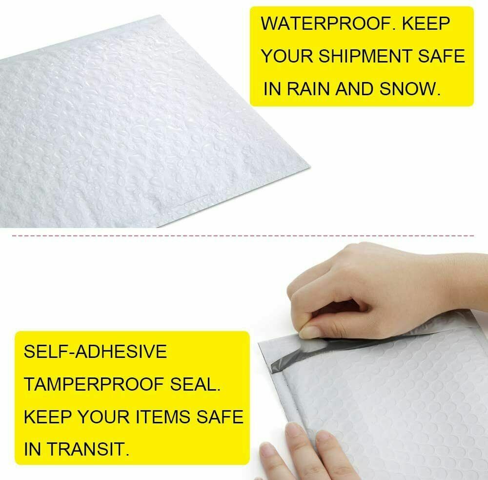 ANY SIZE POLY WHITE BUBBLE MAILERS SHIPPING MAILING PADDED BAGS ENVELOPES