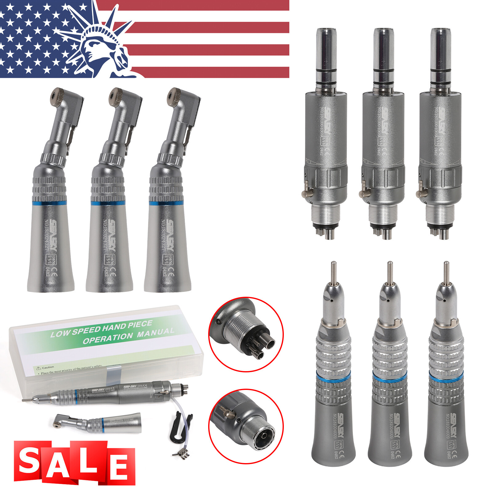 Dental (LED Fiber Optic) High Speed Handpiece / Coupler 4/6 Holes KaVo NSK Style