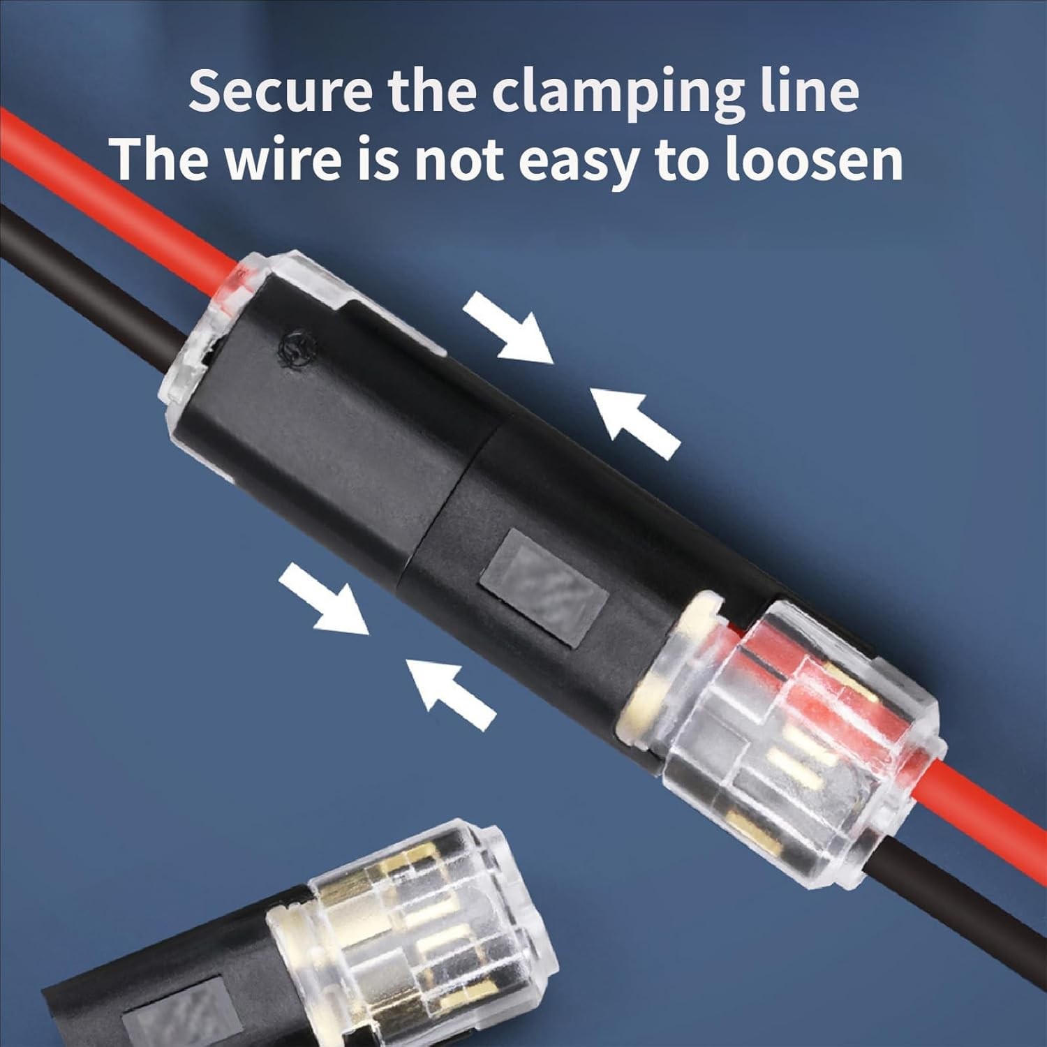 200pcs Double-Wire Plug-in Connector, Cable Clamp with Locking Buckle, AWG 18-22
