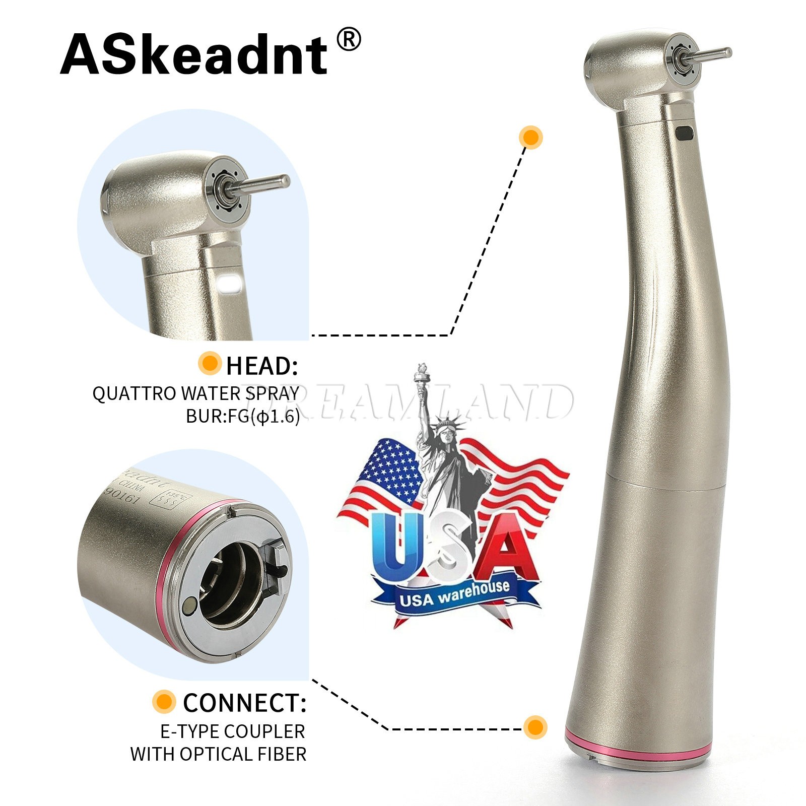 KaVo Style Dental High Speed Handpiece Push Button with 4Holes Quick Coupler GB4