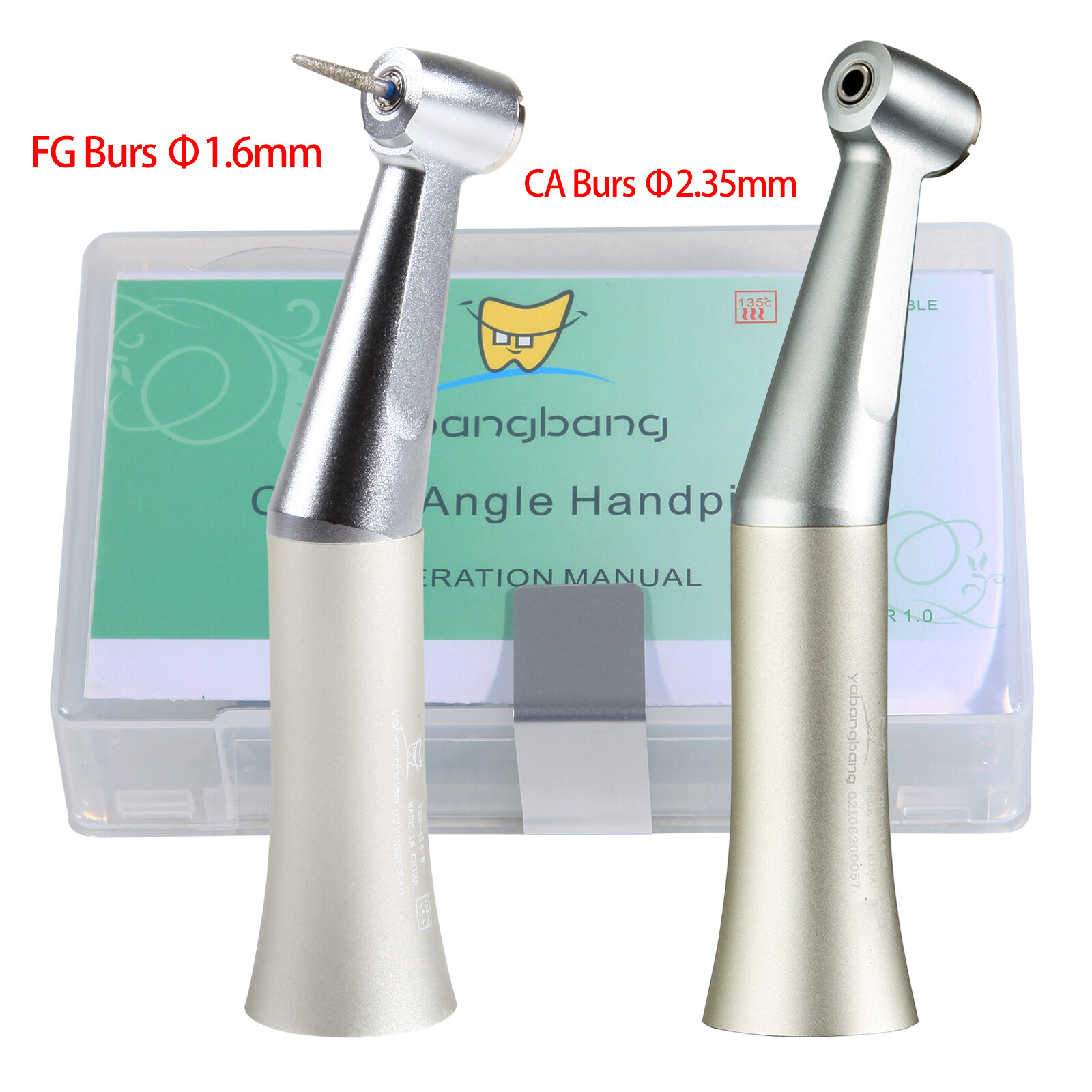 Dental Slow Speed Contra Angle Handpiece Push Attach 1.6 /2.35mm Burs Fit NSK