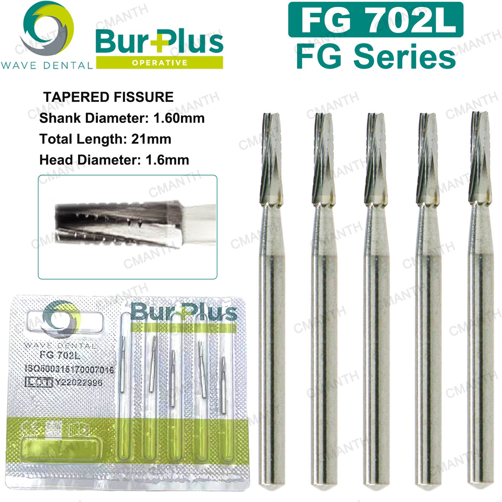 Dental Diamond Burs WAVE Tungsten Steel Carbide Burs FG for High Speed Handpiece