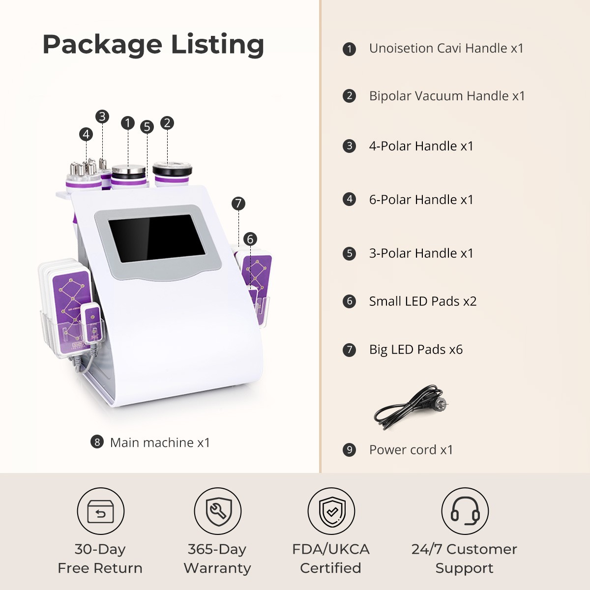 6 in 1 Beauty Machine for Body Massage Facial Skin Care Skin Lifting Lost Weig8