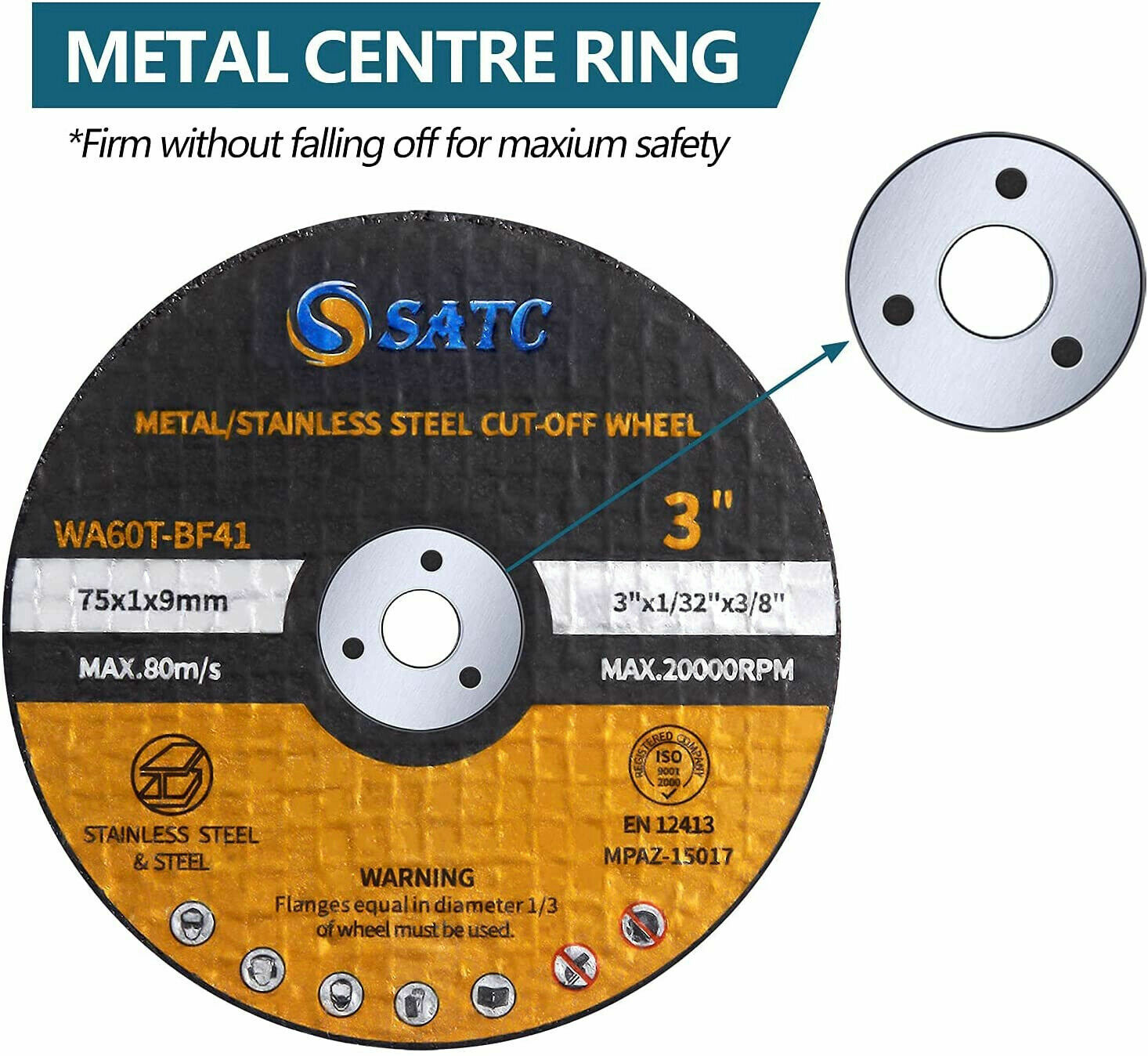 50 Pack Cut Off Wheels 3″ x1/32″x3/8″ Arbor Metal Cutting Disc Die Grinder Tool