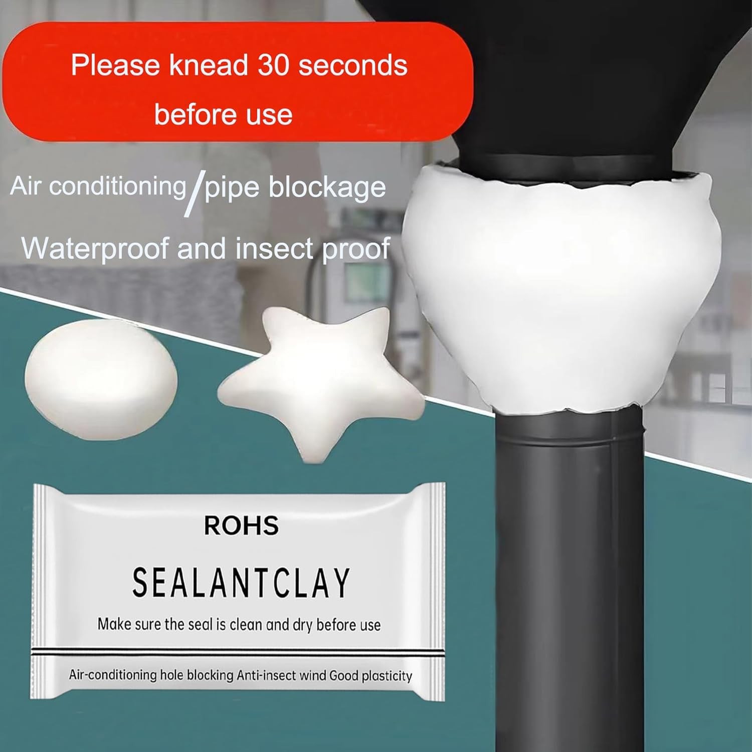 4Pack White Seal Putty Waterproof Duct Seal Repair Sealing Clay, Quick Mendin…