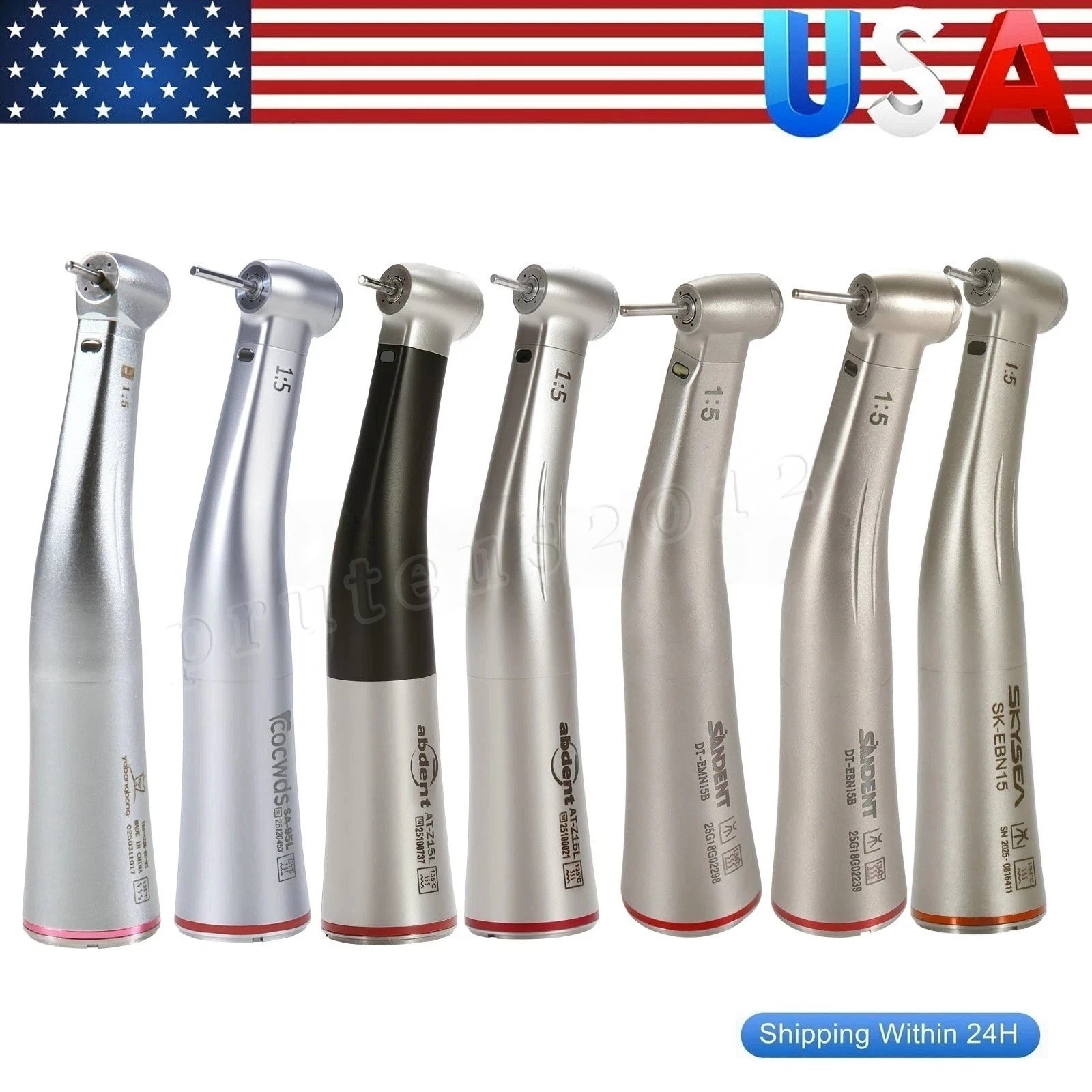 Dental 1:1 1:5 1:4.2 LED Fiber Optic Contra Angle Increasing Handpiece NSK Style