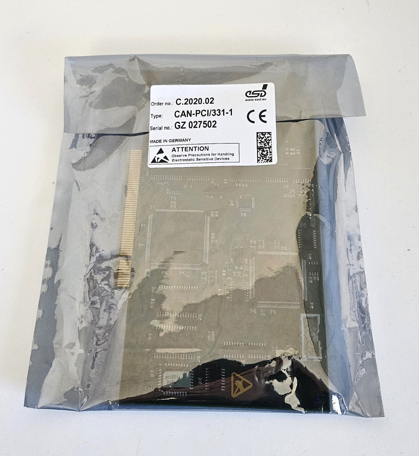 ESD CAN-PCI/331-1 Intelligent PCI-CAN Interface 1 Channel New Sealed