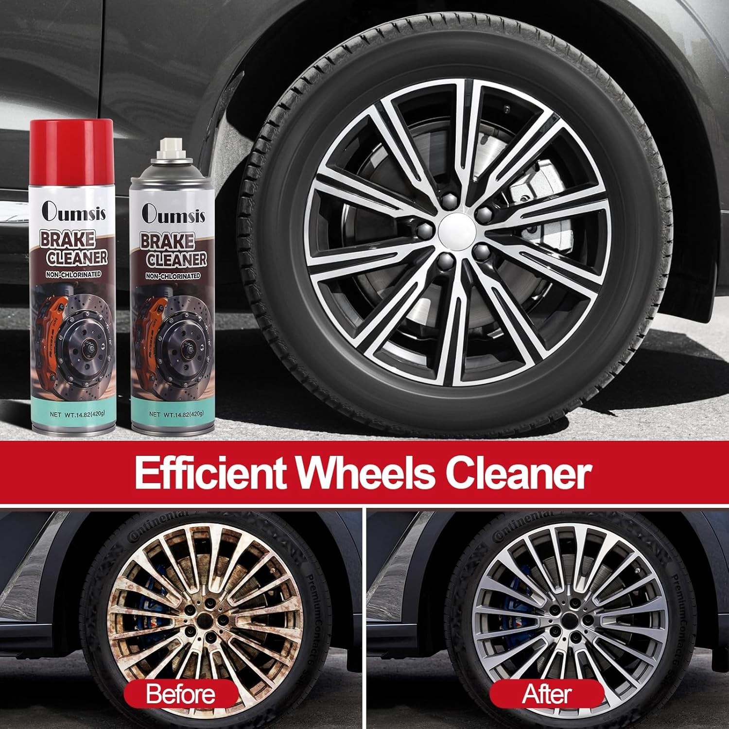 Non-chlorinated brake cleaner spray can, oil-dust-rust remover for disc, caliper
