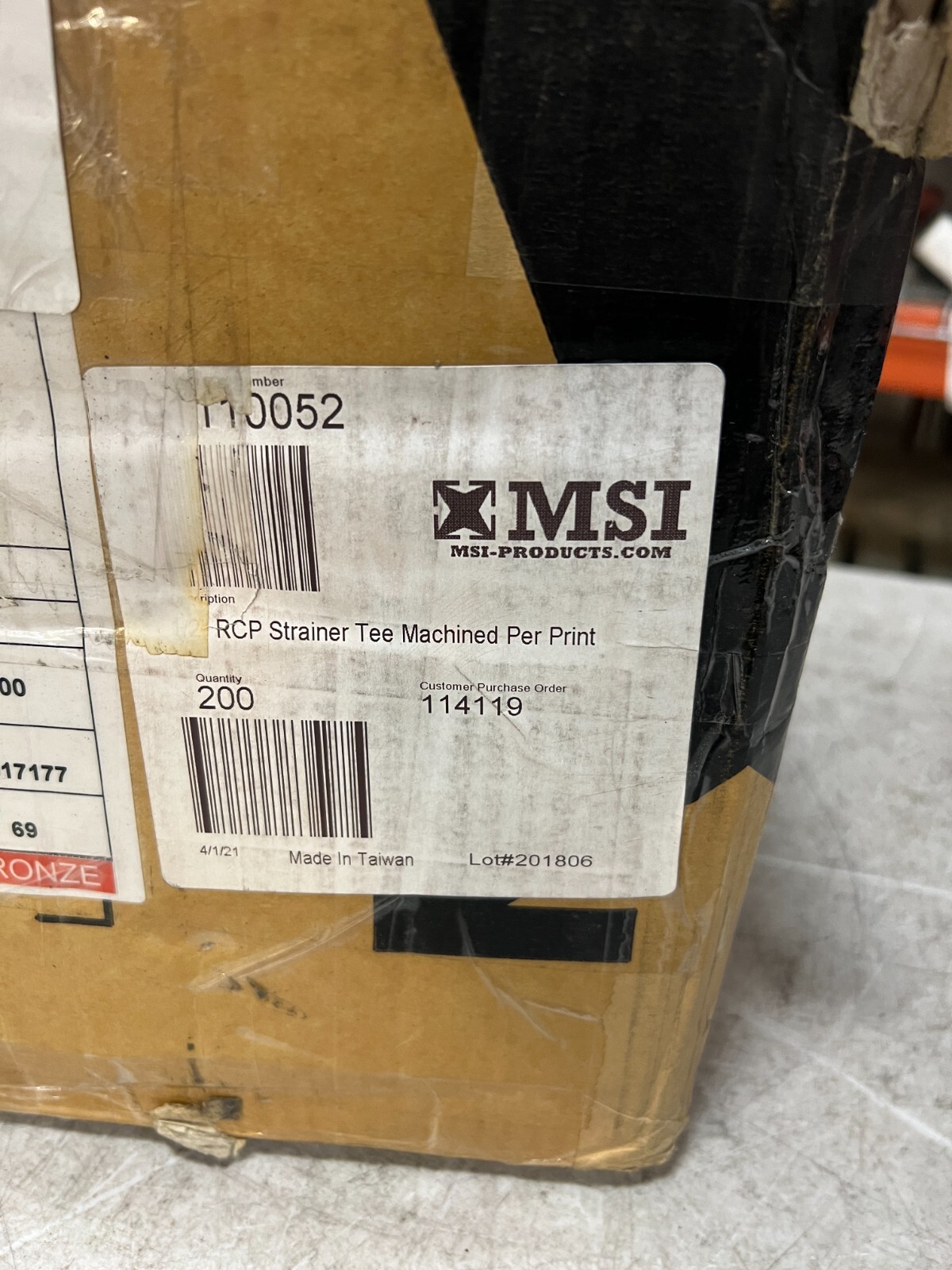 1 Box of 200 – MSI Products RCP 1/2″ Strainer Tees A9901110052