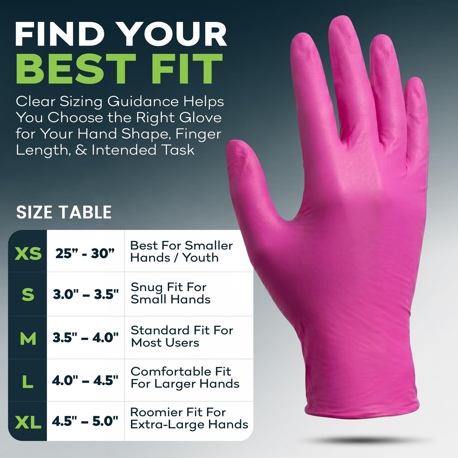 Fuchsia Hot Pink Nitrile Disposable Gloves 50 Count 3 Mil Nitrile Gloves Me…