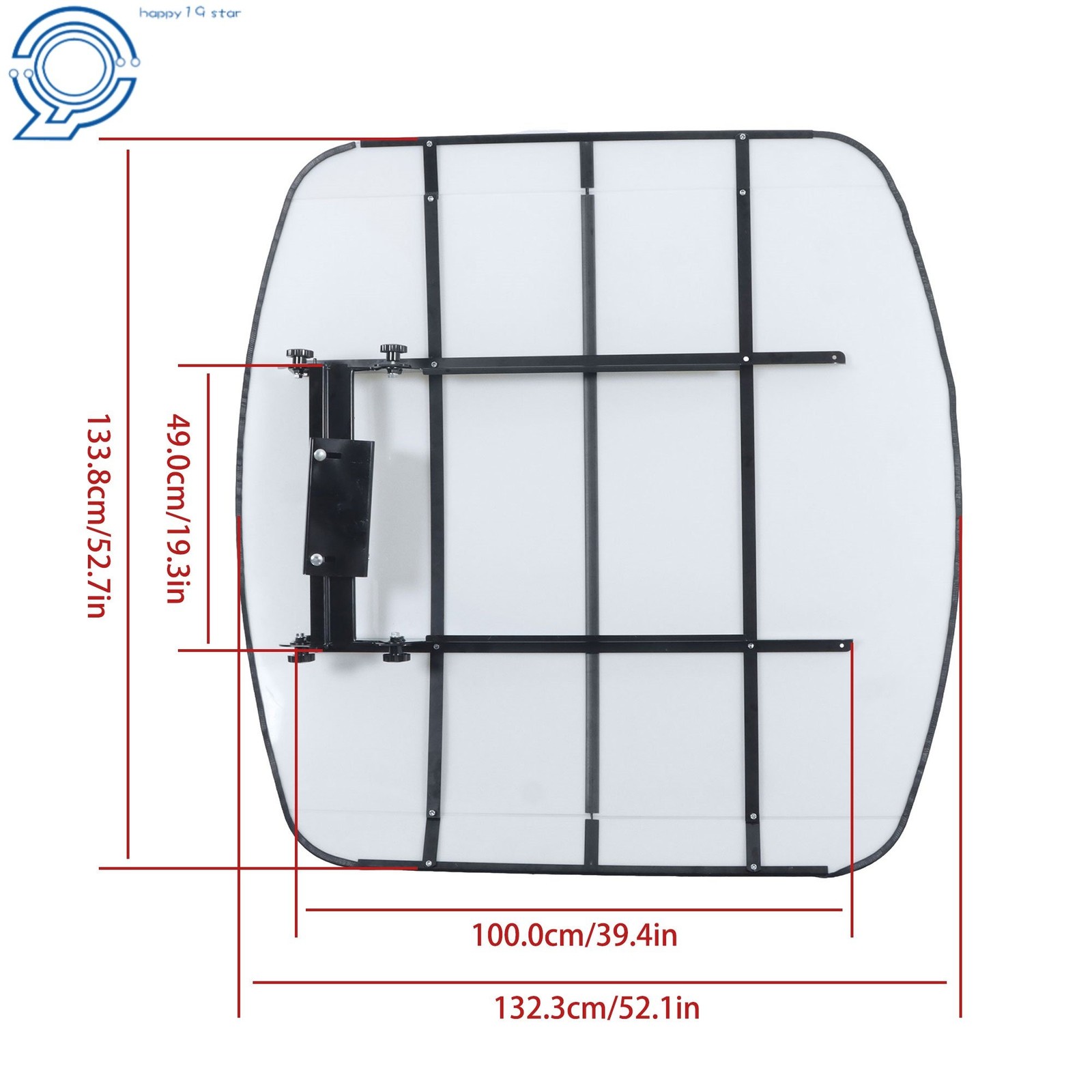 52″ X 52″ For ROPS White Tuff Top Tractor & Mower Canopy 2″ x 2″ or 2″ x 3″