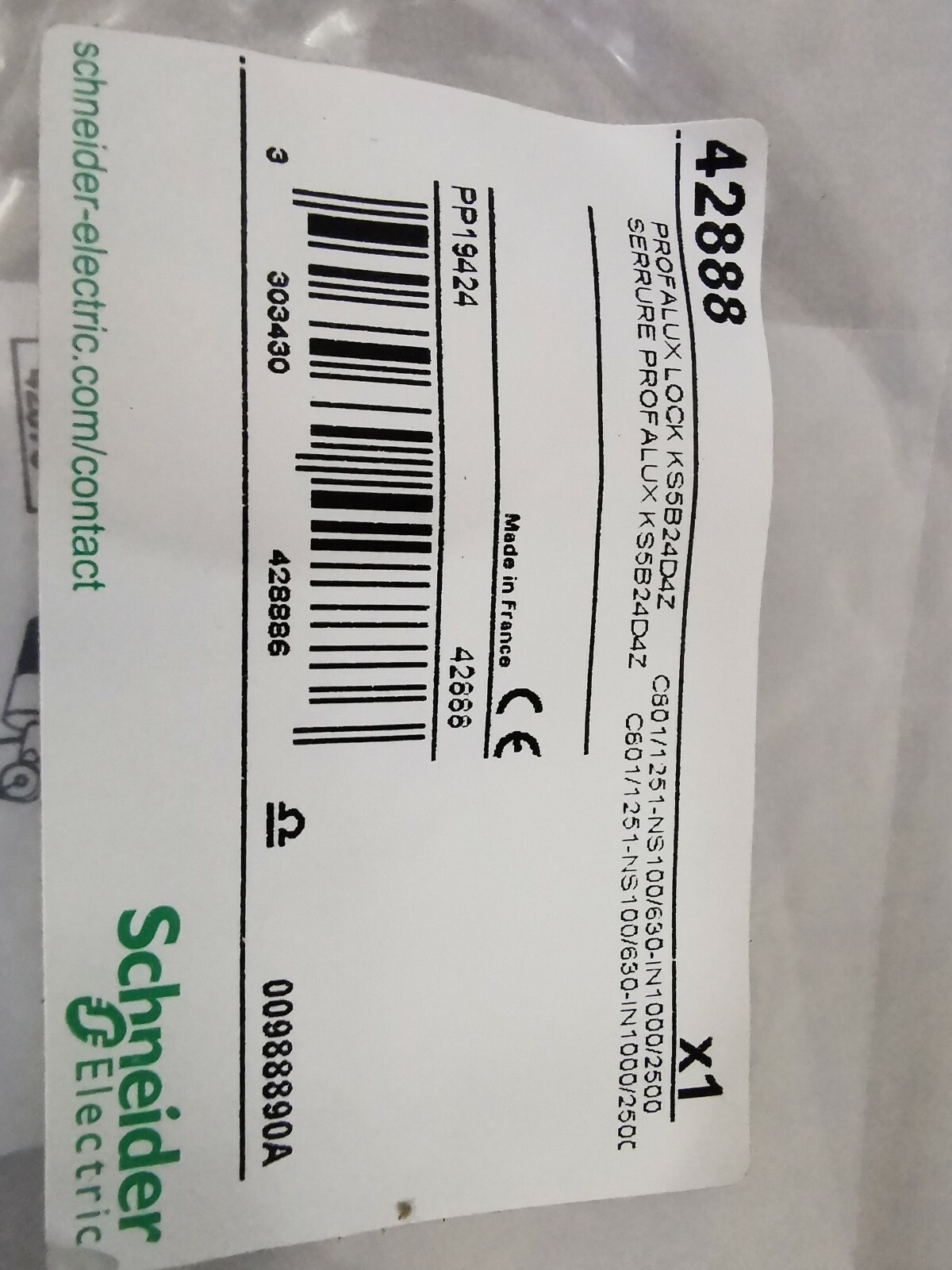 Schneider Electric 42888 PROFALUX LOCK PP19424 LOT 2PCS