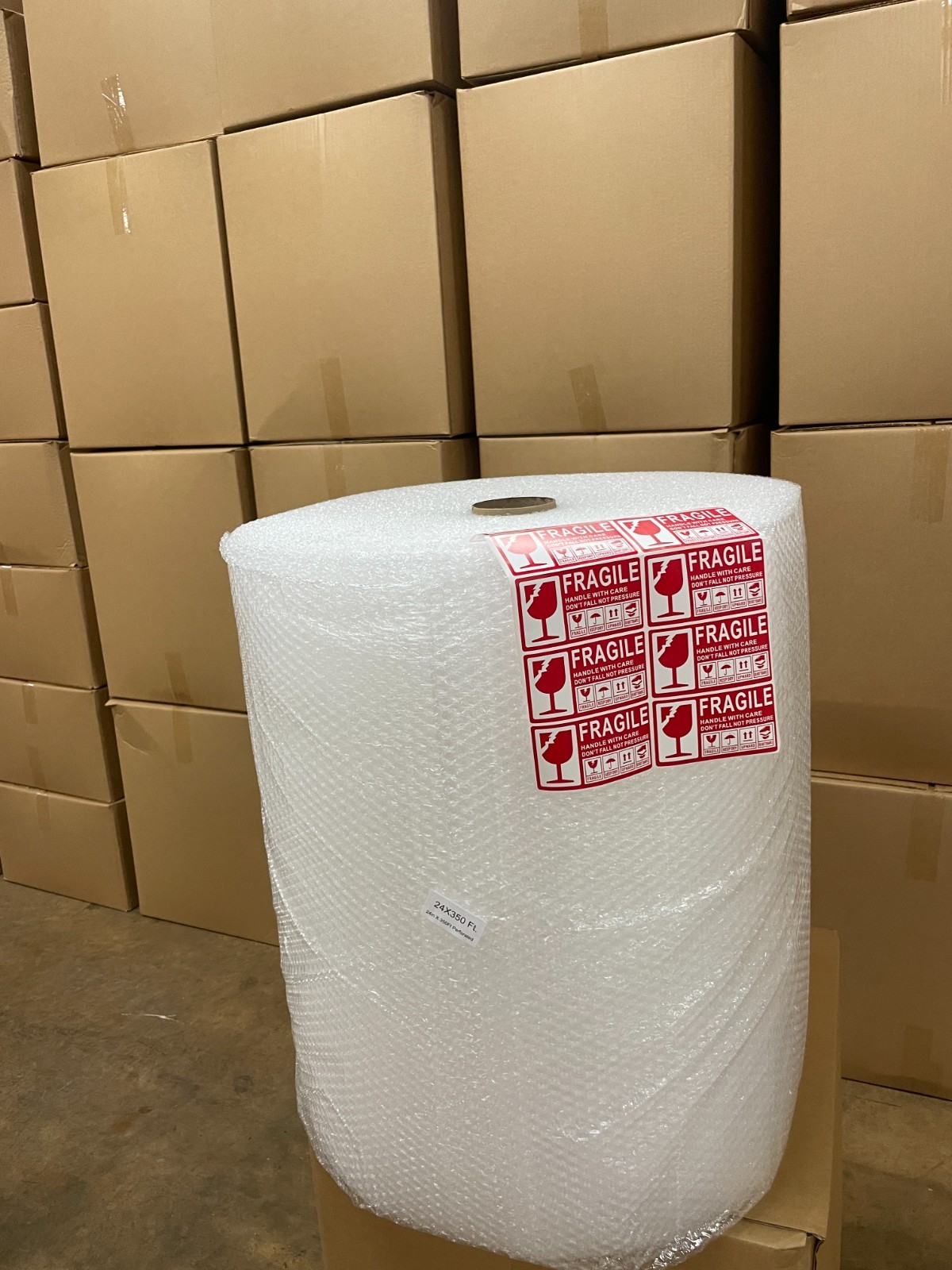 Small Bubble Cushioning Wrap 24″X350ft Perforated Every 12″ LARGE BUBBLE