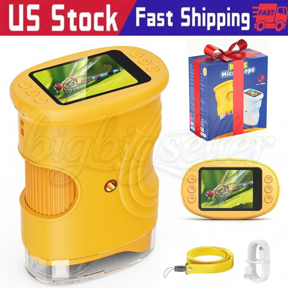 Microscope for Kids – 1000X Kids Handheld Pocket Microscope with 4K IPS Scree…