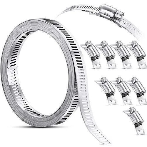 Adjustable Large Hose Clamps Worm Gear Stainless Steel Clamp Fasteners USA Sell