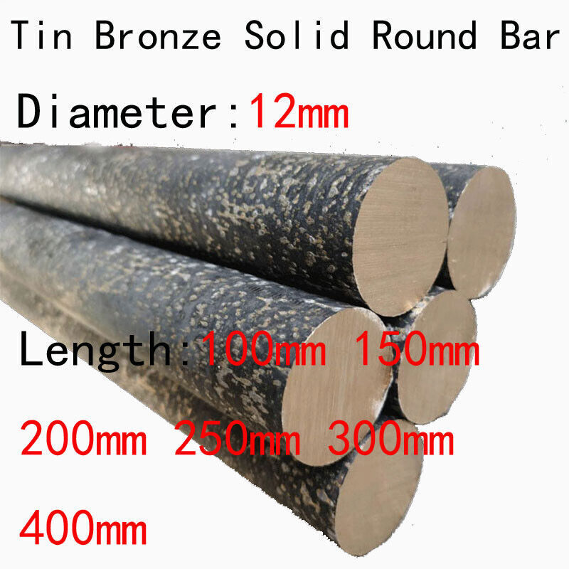 1pcs 12mm Diameter Tin Bronze Solid Round Bar 100/150/200/250/300/350/400mm Long