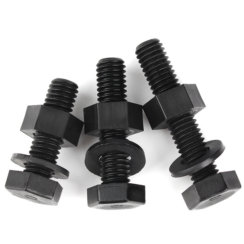 Plastic Hex Head Screws Black Nylon Bolts With Nut Washer M3 M4 M5 M6 M8 M10 M12