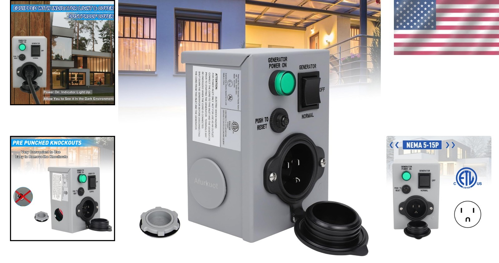 Durable 15 Amp Listed Manual Transfer Switch for Safe Indoor and Outdoor Use