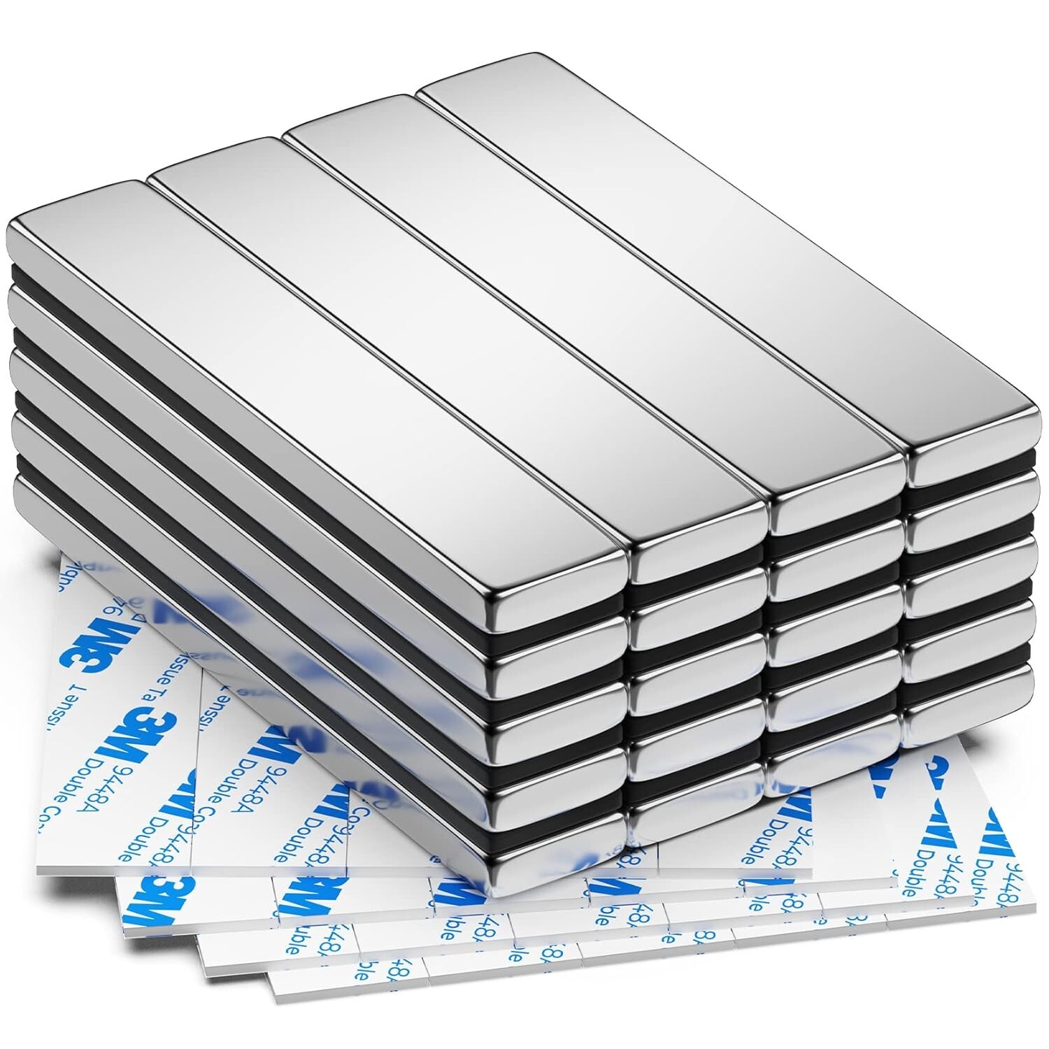 20 Pack Powerful Strong Neodymium Magnets Rare Earth Lifting Magnets 60x10x3mm..