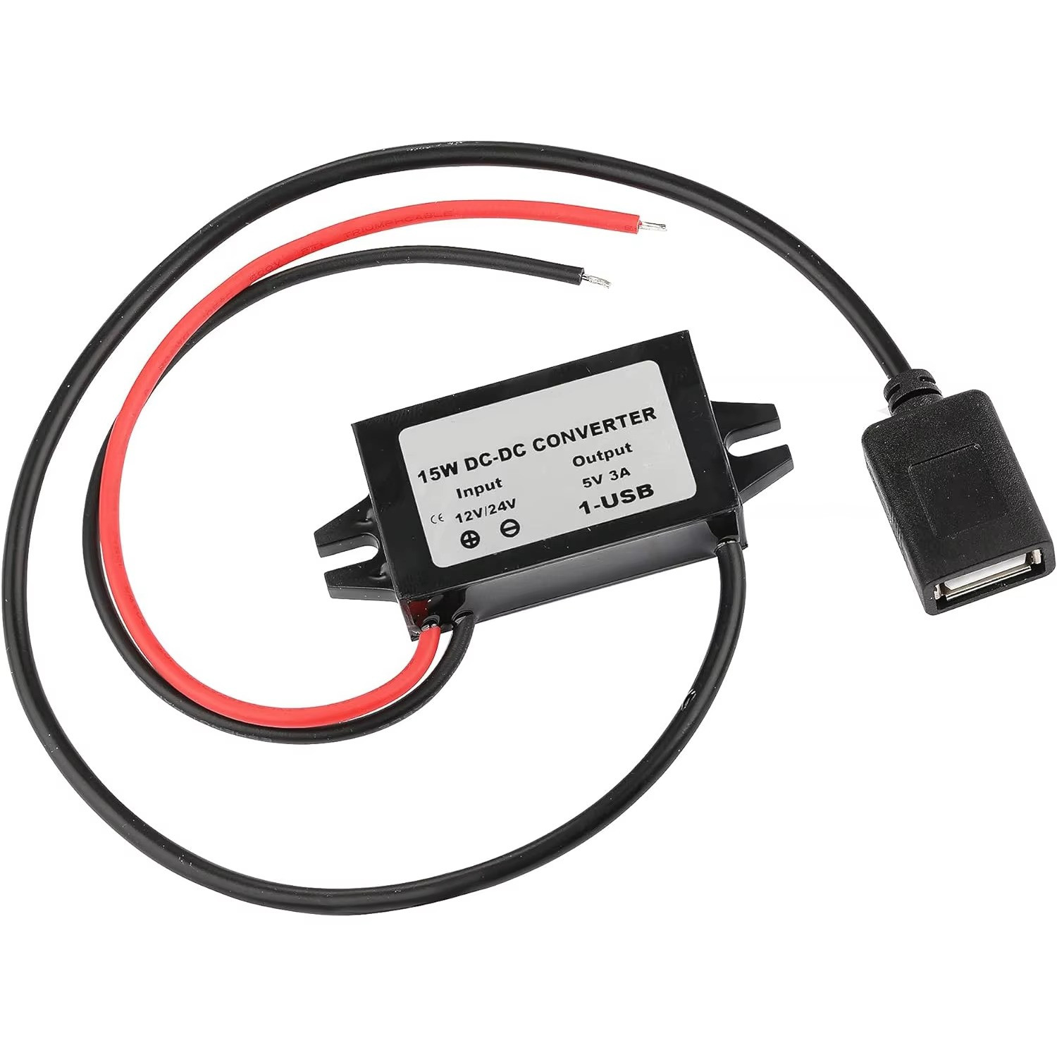 DC 12V to 5V 3A 15W Step down USB Converter Regulator Adapter For Car Charger US