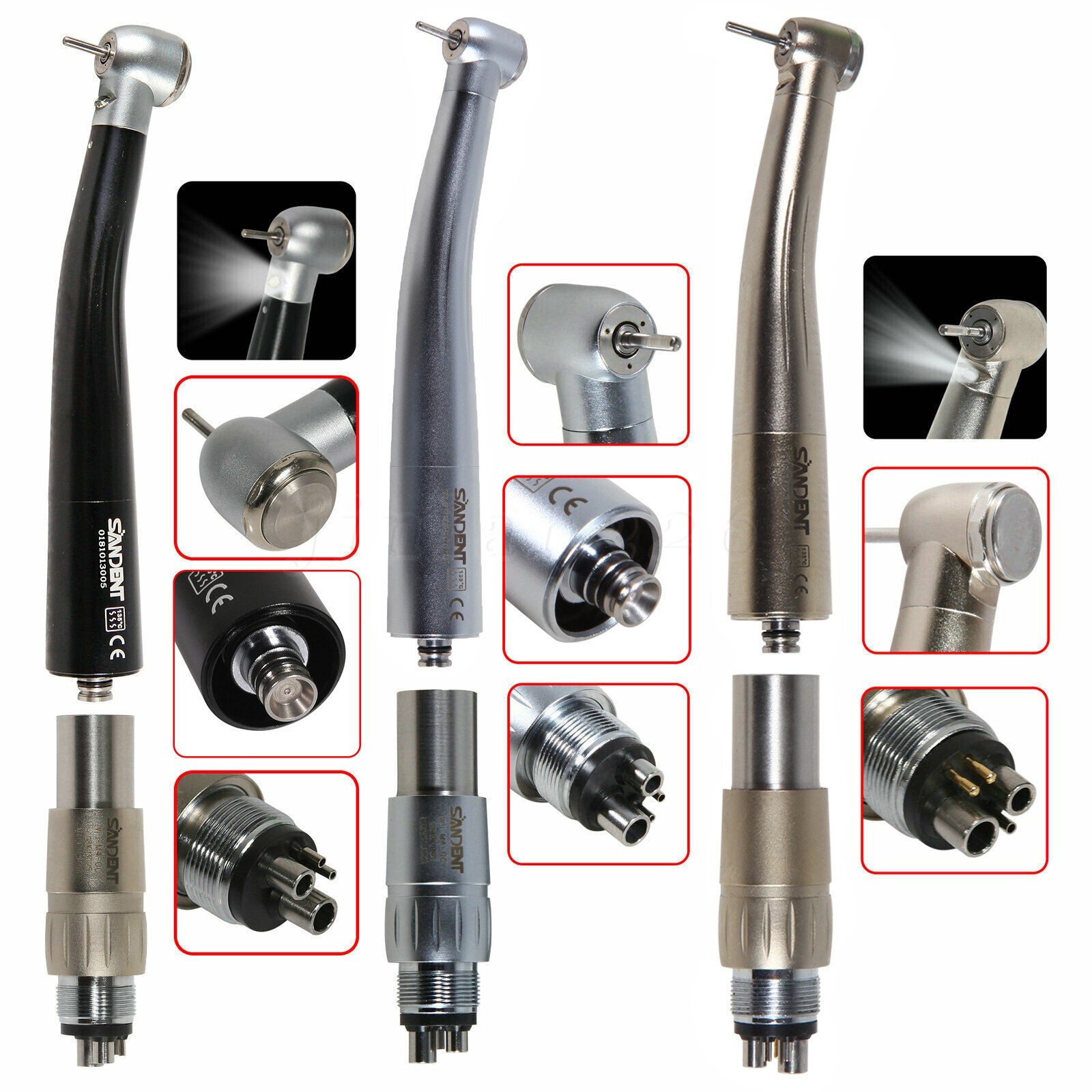 NSK Style Dental High Speed/E-generator/Fiber Optic LED Handpiece 4/6H Coupler