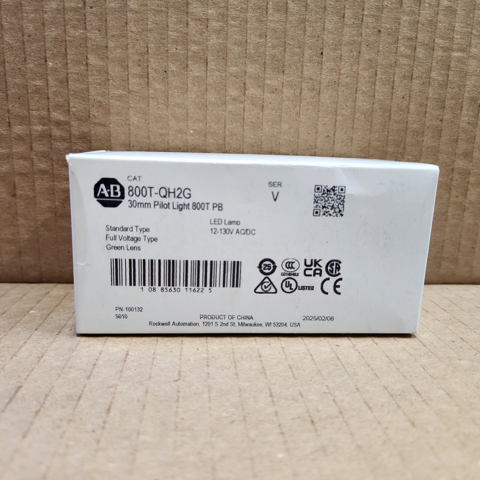 New Allen-Bradley 800T-QH2G * 30mm Pilot Light, Green