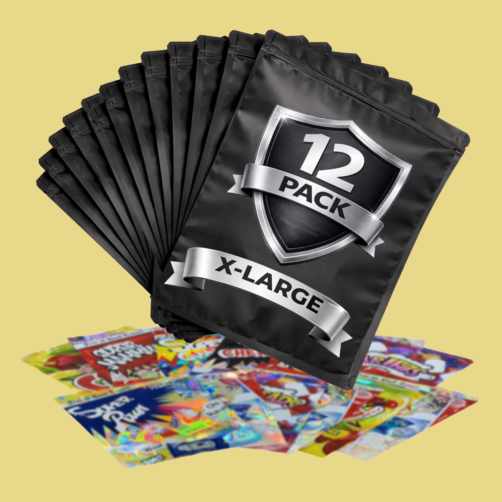 12 Pack Extra Large (12” x 15”) Retail Packaging Pouches