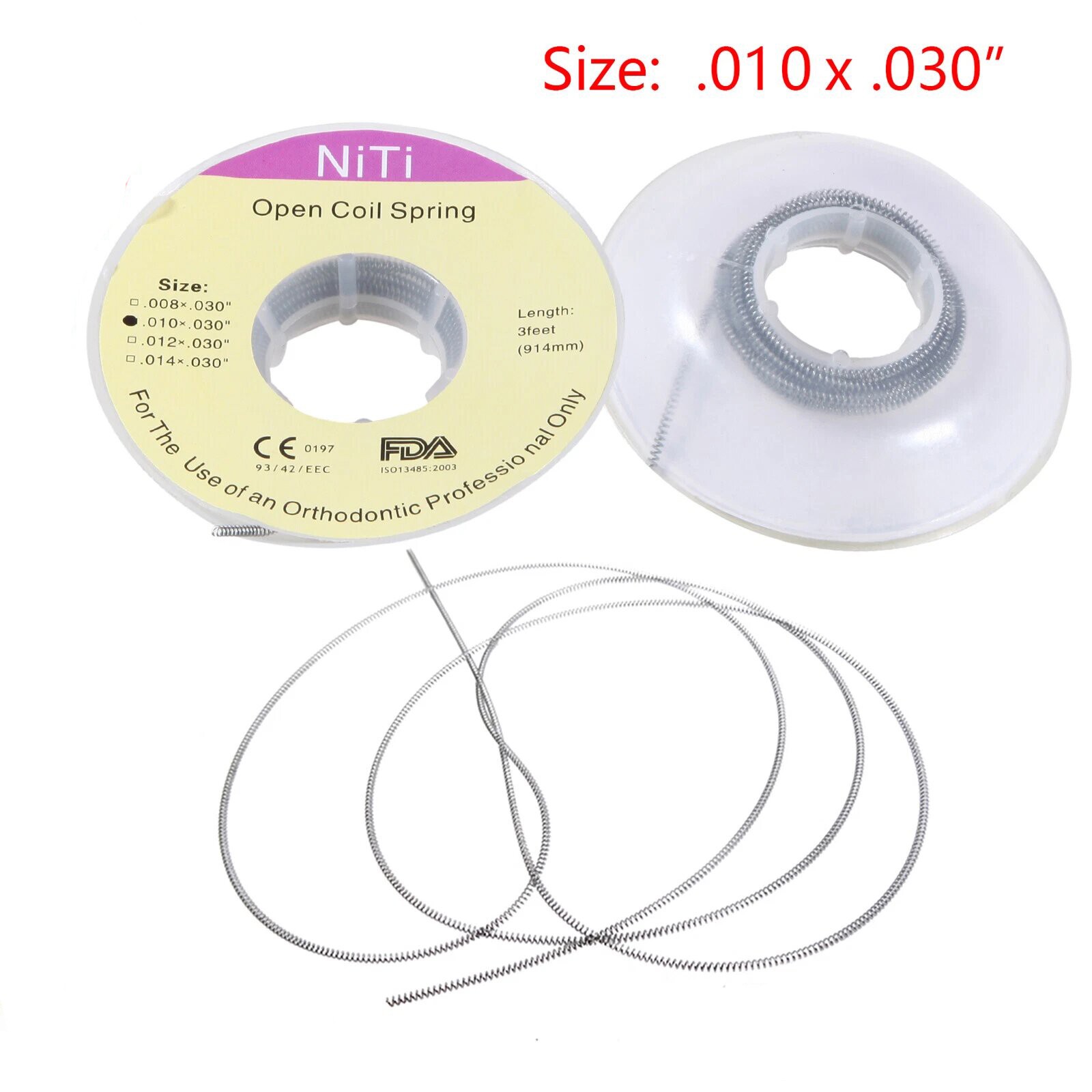 Orthodontic Dental Braces Niti Open Coil Spring Dia.012 Inch/.010 Inch 914mm