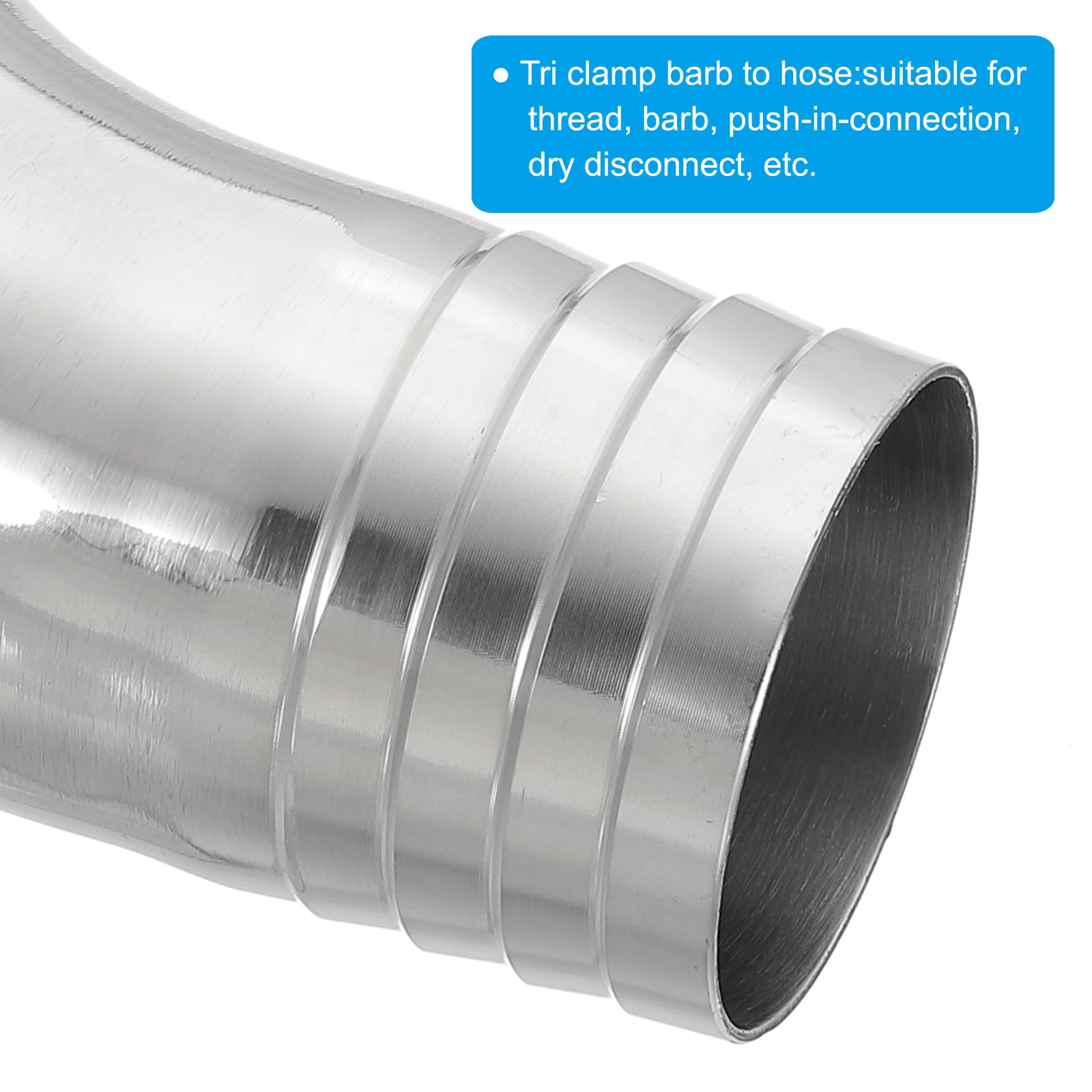 1 1/2in Hose Barb Fitting 90 Degree Elbow Hose Pipe Barbed 304 Stainless Steel