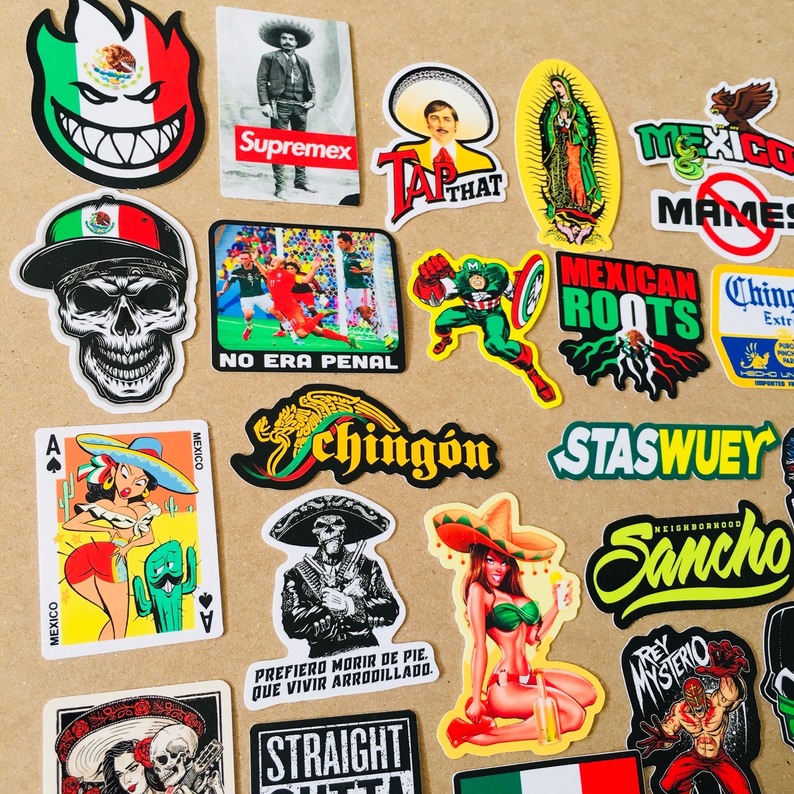 SUPER MEXICAN Hard Hat Stickers 82+ MEXICO HardHat Sticker & Decals, Helmet MX
