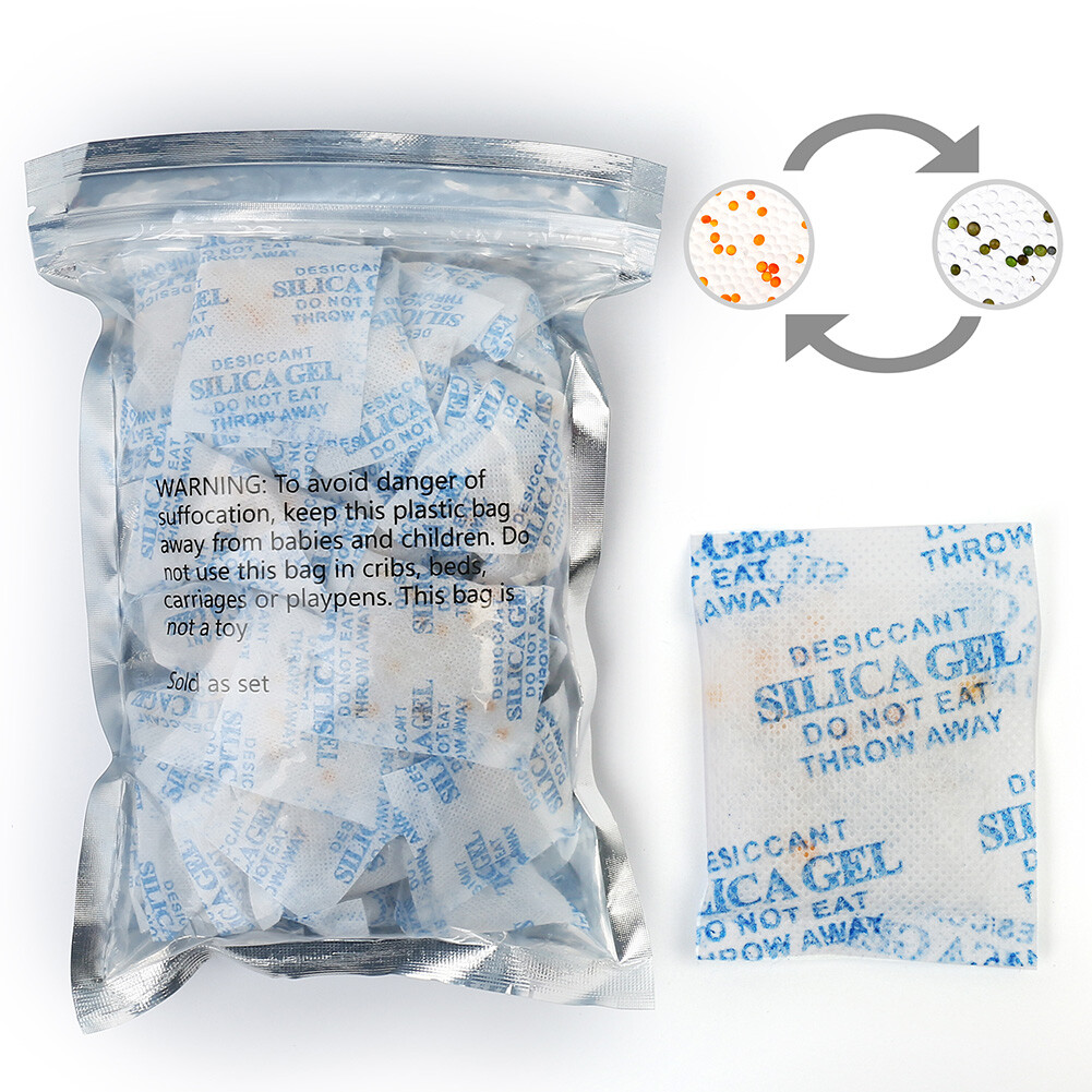 60 Packets 5g 5 Grams Silica Gel Desiccant Pack Moisture Absorber Reusable Lot