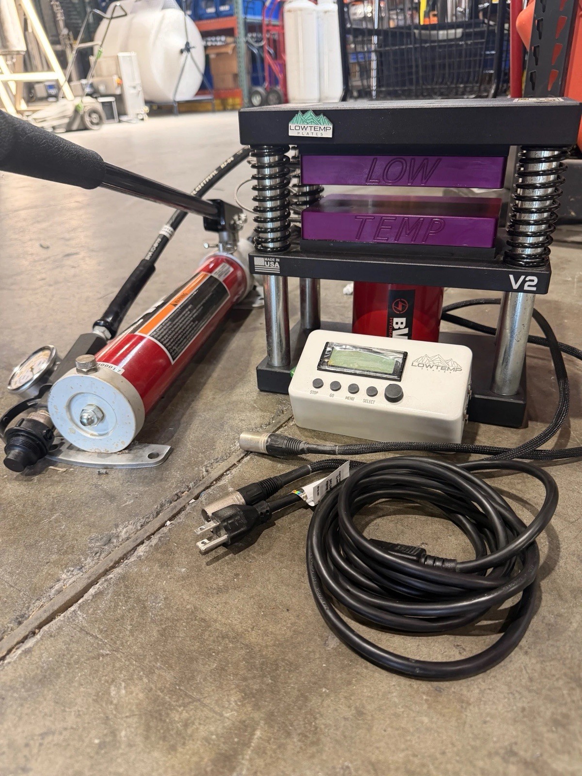 Lowtemp Hydraulic Heat Press 4”x7” Plates BVA P-1000 Pump Low Temp Extract