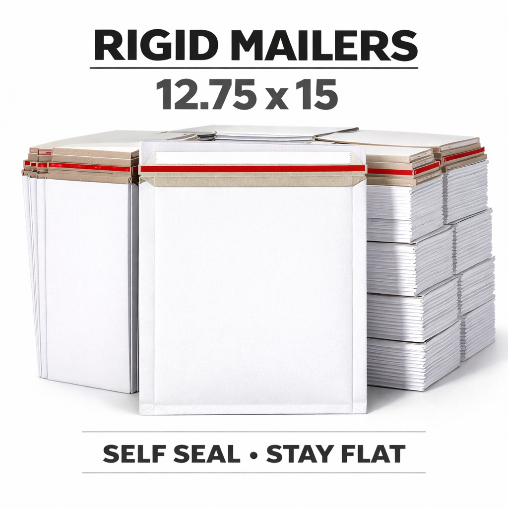 12.75×15 Rigid Stay Flat Mailers Self Seal Cardboard Envelopes 25-1000 Pcs