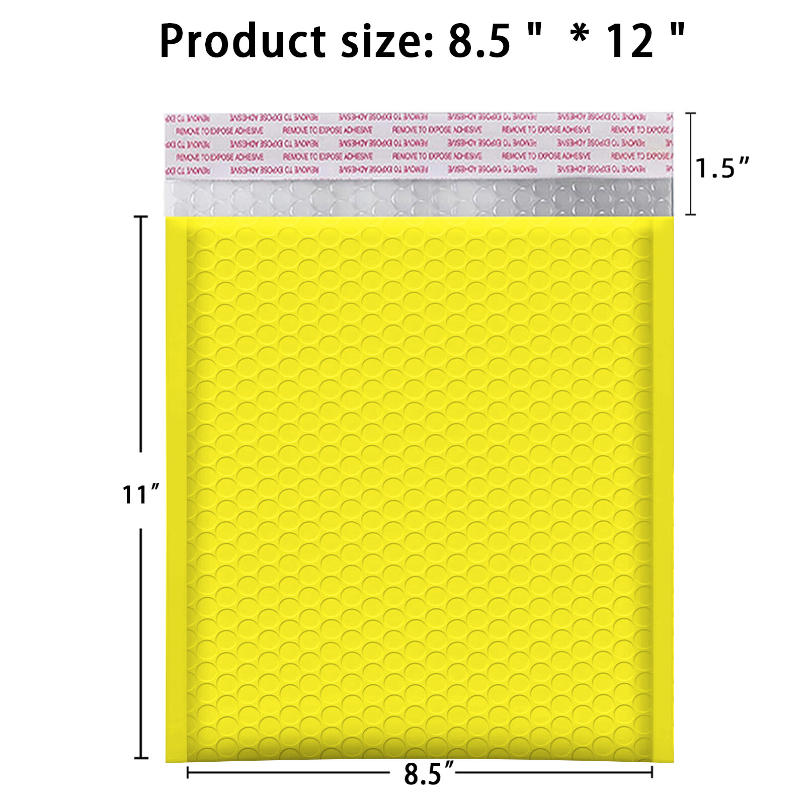 #2 8.5×12 (8.5×11) Poly Bubble Mailer Padded Envelope Yellow Color 5-1000 Pieces