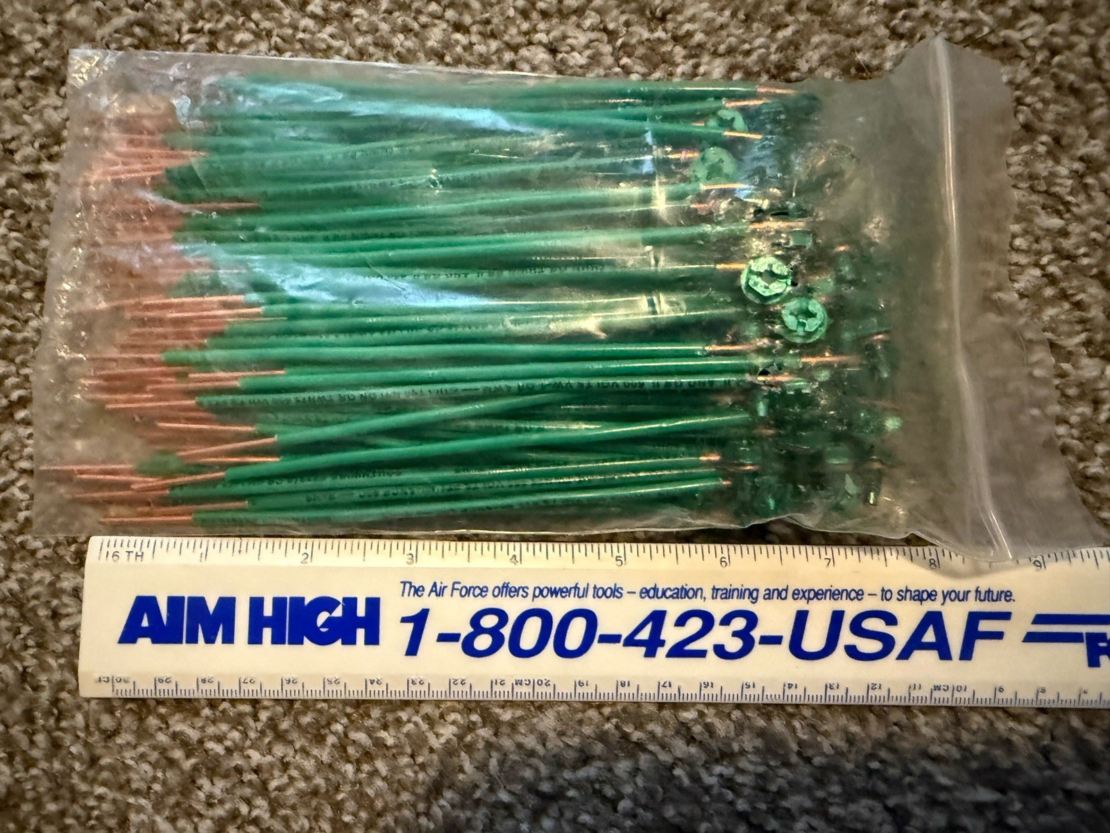 100 PACK Green Ground Wire and Screw 6.5″ Overall Length NEW