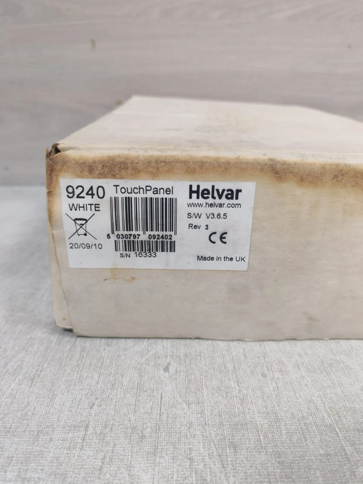HELVAR 9240 Touch Panel S/W V3.6.5 NEW WITH FILTHY BOX White