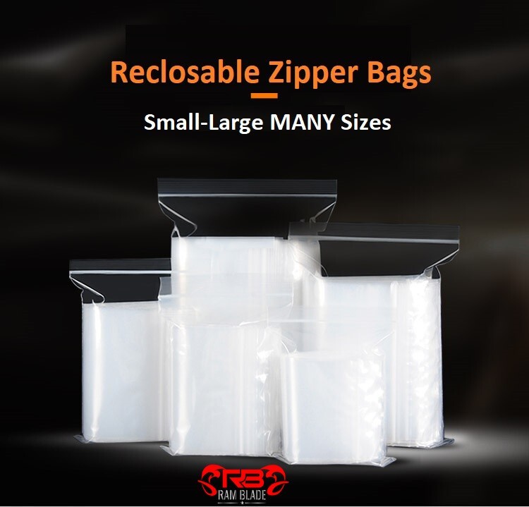 Clear 2mil Reclosable Zipper Poly Bags Self Seal Plastic Poly Bags MANY Sizes