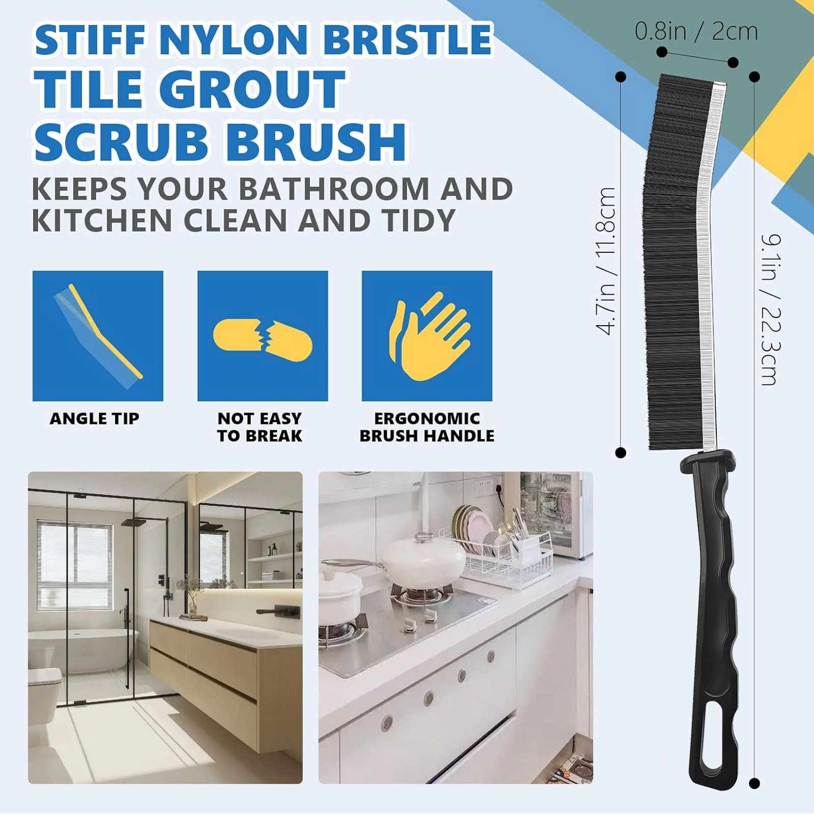 Hard Bristle Crevice Cleaning Brush – Window Track Cleaner