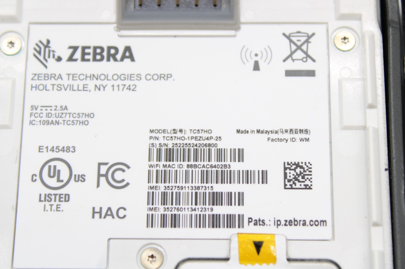 Zebra TC57HO TC57 Android 14 GMS 2D Mobile Computer TC57HO-1PEZU4P-25