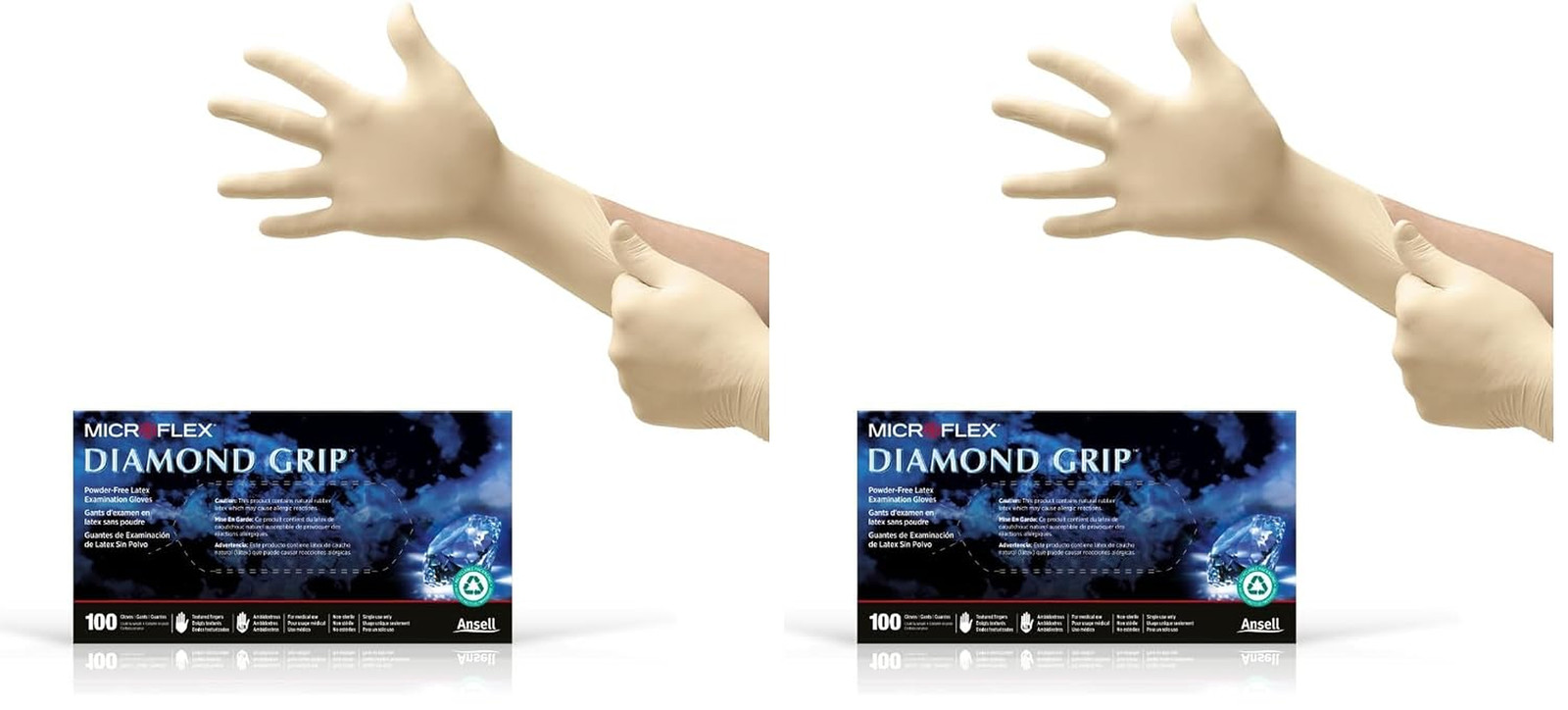MICROFLEX Diamond Grip MF-300 Disposable Latex Gloves for Automotive, Healthcare
