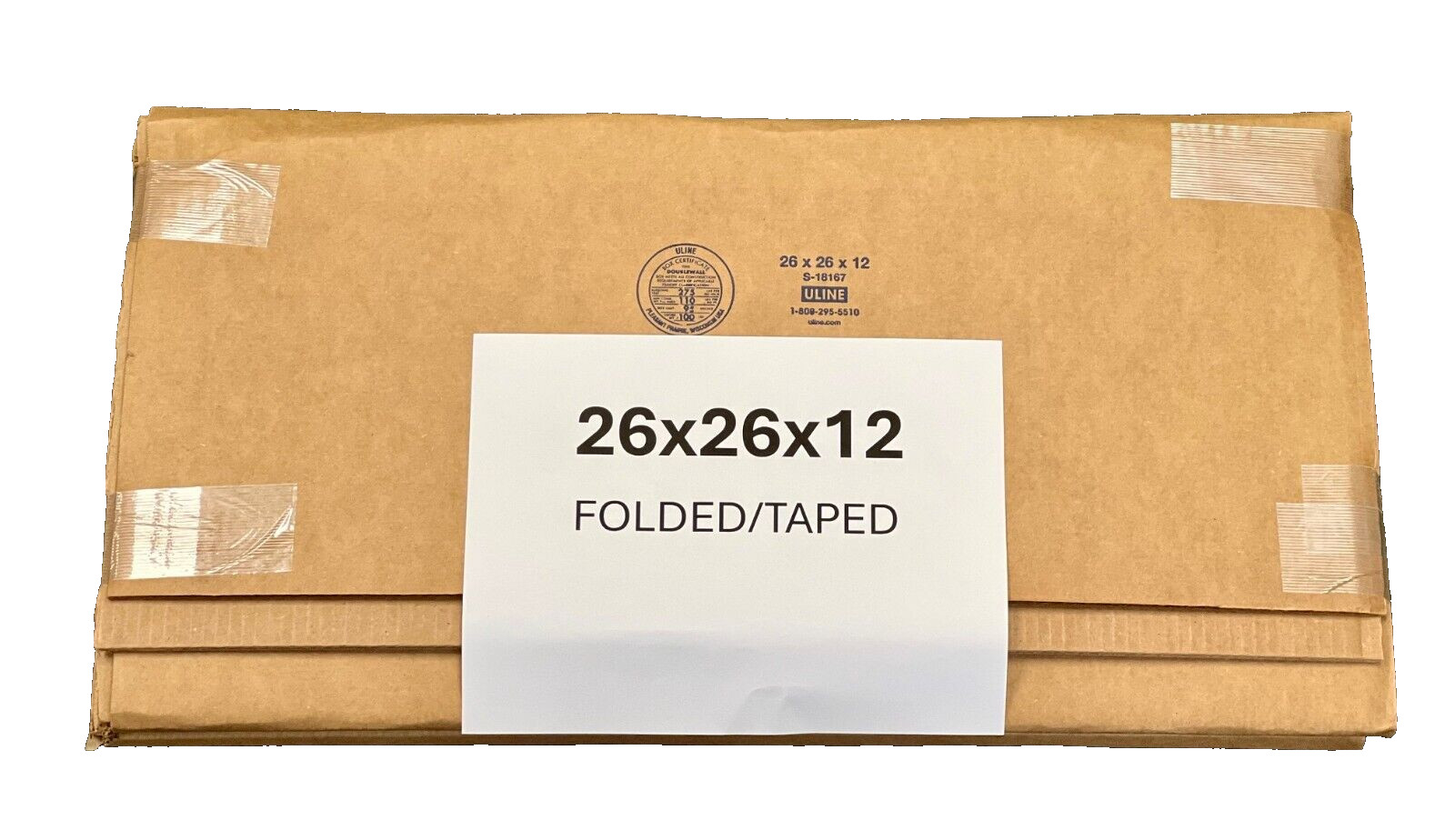 26″ x 26″ x 12″ Corrugated Box (275 ECT) DOUBLE WALL – SINGLE BOX