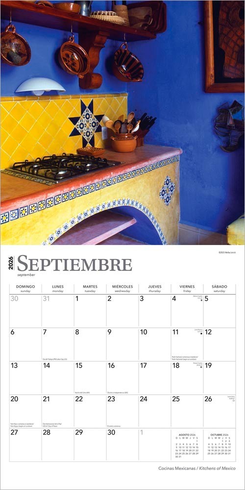 Cocinas Mexicanas | Kitchens of Mexico 2026 12×24″ Wall Calendar | Plastic-Free