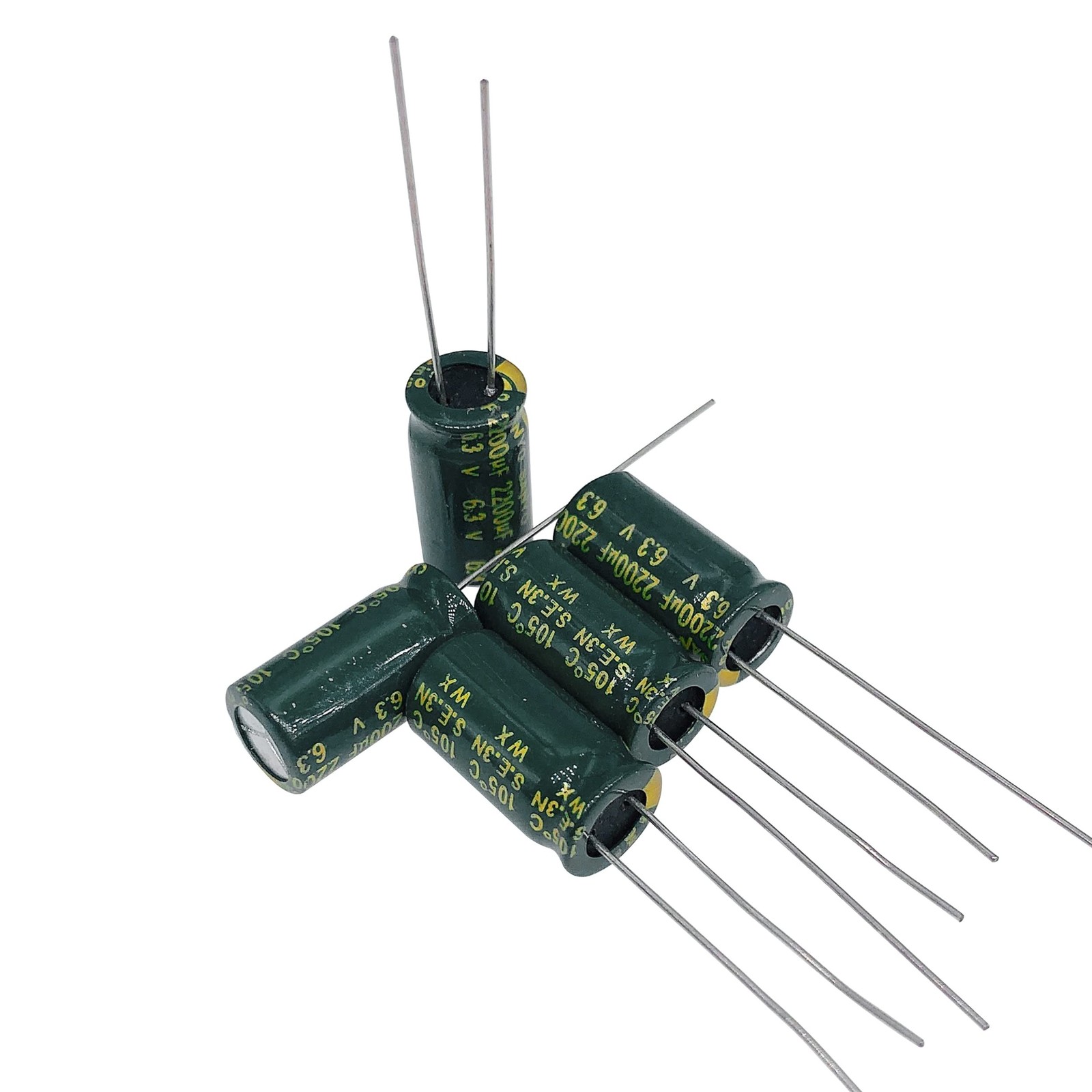 10psc 6.3V 2200UF Capacitor 8x16MM(0.31×0.63in) High Frequency Aluminum Elect…