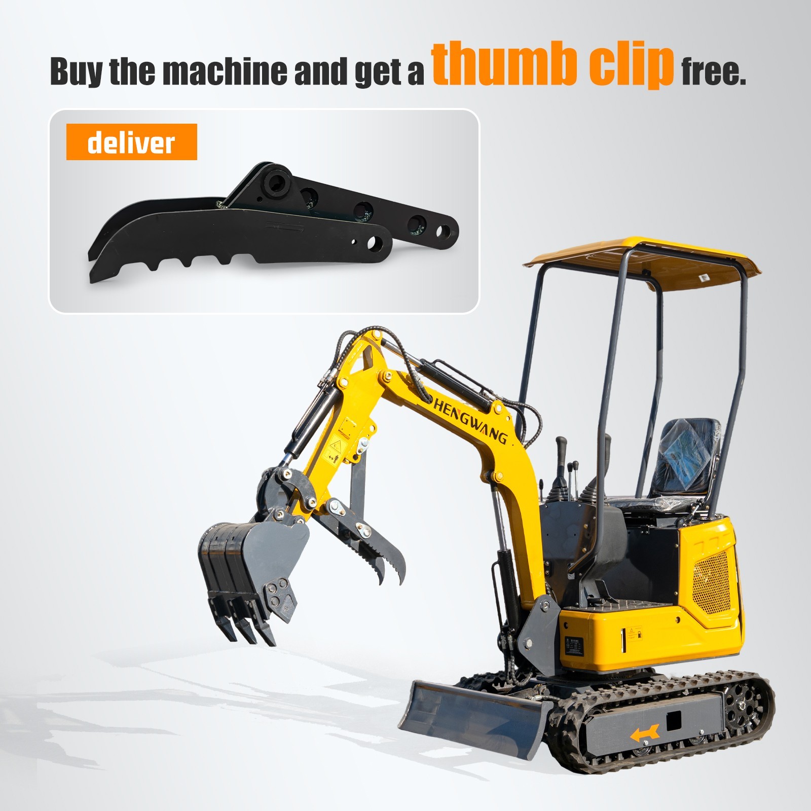 Mini Excavator With Chassis Extension And Boom Swing 15HP Free Shipping