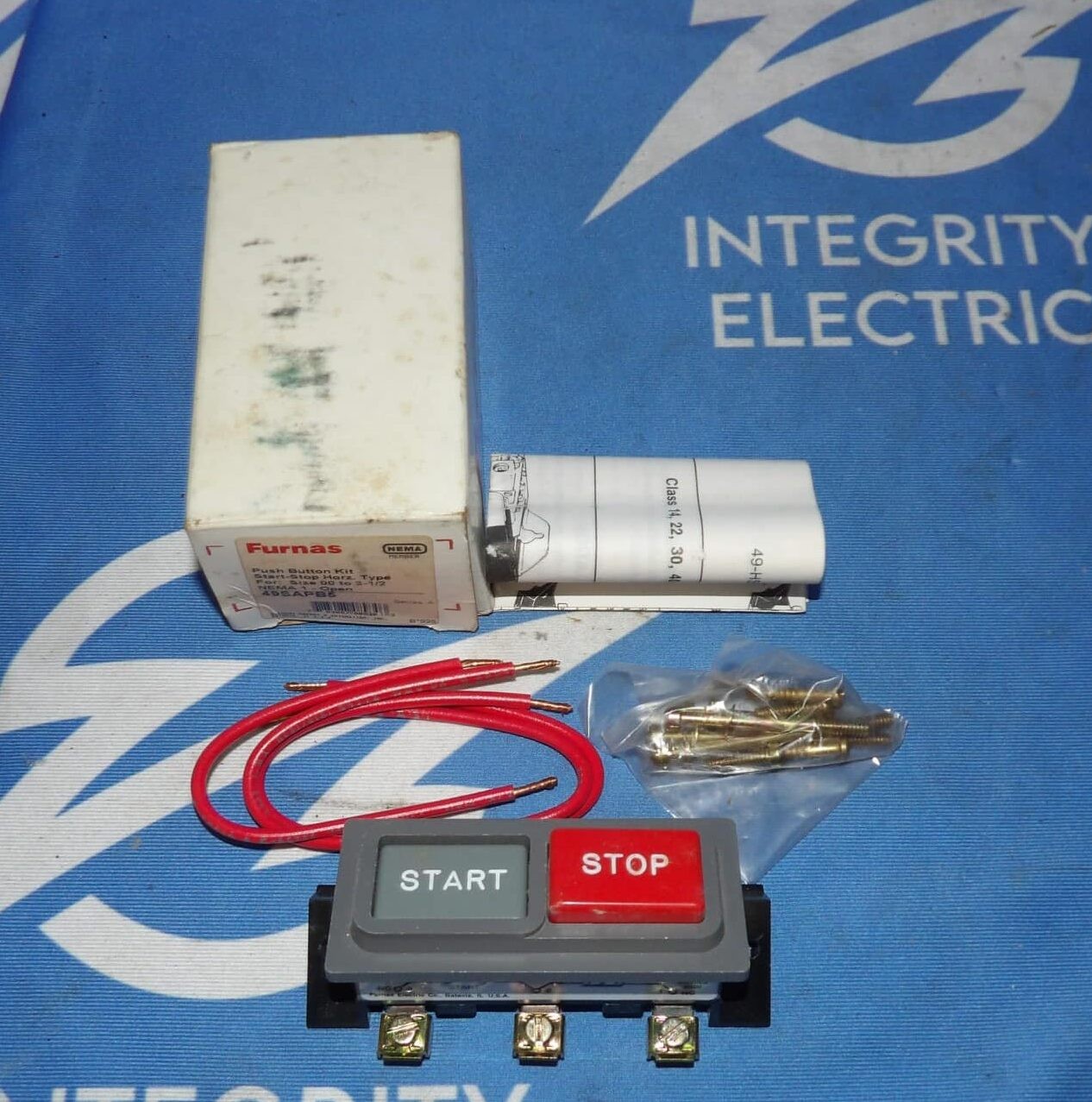 NIB Furnas 49SAPB5 NEMA 1 00 to 3-1/2 Push Button Kit + 1 year Warranty