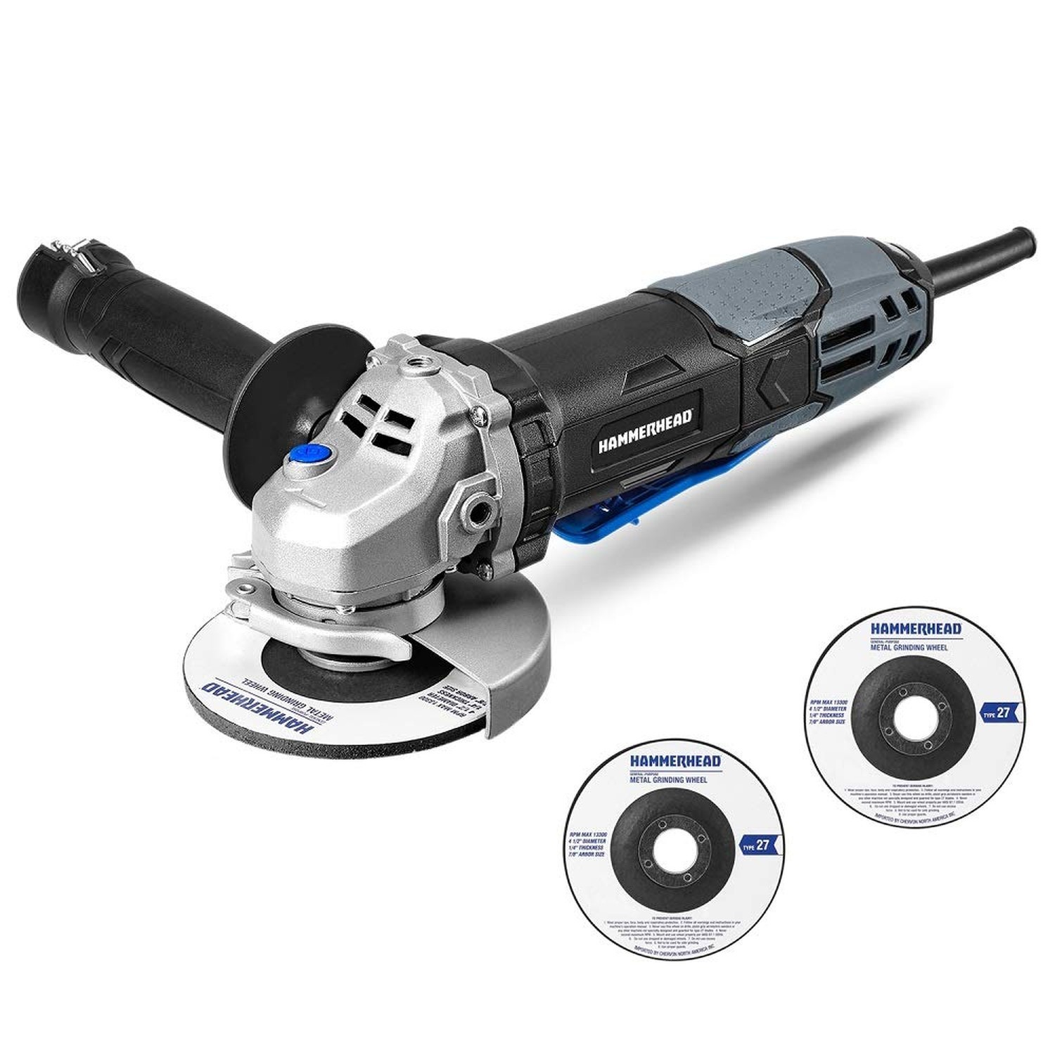 Hammerhead 6-Amp 4-1/2 Inch Angle Grinder with 3 pcs Grinding Wheel – HAAG